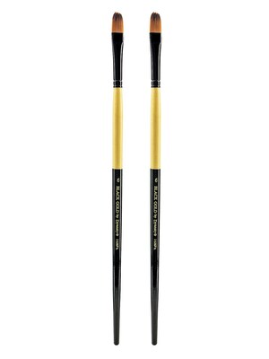 Dynasty Black Gold Series Long Handled Synthetic Brushes 6 filbert 1526FIL, 2/Pack (PK2-12168)