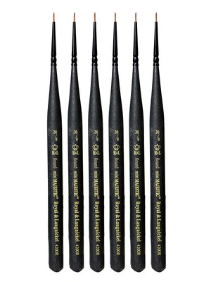 Royal and Langnickel Series 4200 Mini-Majestic Brushes 20/0 round [Pack of 6] (PK6-R4200R-20/0)