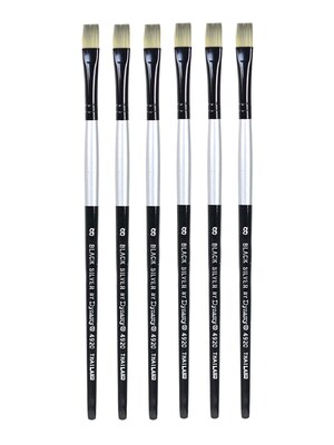 Dynasty Black Silver Bright Short Handle 8, 6/Pack (PK6-32806)