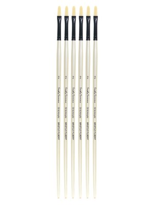 Robert Simmons Simply Simmons Long Handle Brushes, 2 Bristle Filbert, Pack of 6 (PK6-255142002)