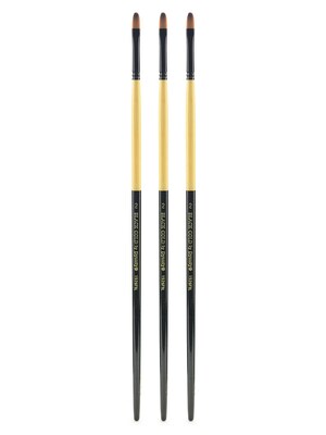 Dynasty Black Gold Series Long Handled Synthetic Brushes 2 filbert 1526FIL, 3/Pack (PK3-12165)