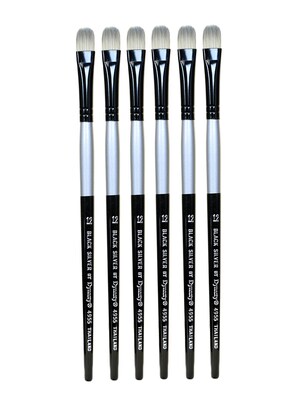 Dynasty Black Silver Oval Short Handle 12, 6/Pack (PK6-32775)