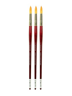 Grumbacher Goldenedge Oil and Acrylic Brushes 8 round [Pack of 3] (PK3-630R8G)