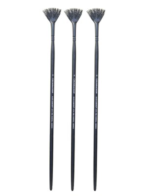 Grumbacher Black Diamond Oil and Acrylic Brushes, Fan 4, Pack of 3 (PK3-1274N.4)