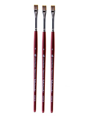 Princeton Velvetouch Mixed Media Brushes 8 chisel blender [Pack of 3] (PK3-3950CB-8)