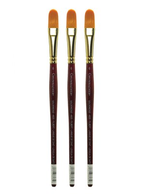 Grumbacher Goldenedge Watercolor Brushes, 6 Filbert, Pack of 3 (PK3-4625.6)