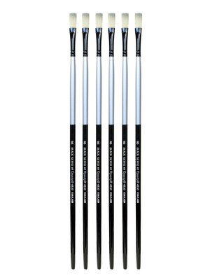 Dynasty Black Silver Flat Long Handle 8, 6/Pack (PK6-32850)