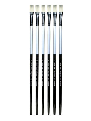 Dynasty Black Silver Flat Long Handle 12, Pack of 6 (PK6-32851)