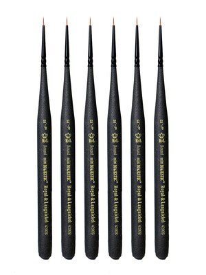 Royal and Langnickel Series 4200 Mini-Majestic Brushes 12/0 round [Pack of 6] (PK6-R4200R-12/0)