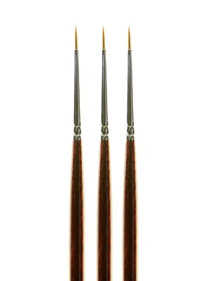 Princeton Series 7000 Long Handled Kolinsky Sable Brushes round size 2/0 [Pack of 3] (PK3-7000R2/0)