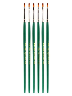 Silver Brush Crystal Series Brushes, 1 Bright 6802S, Pack of 6 (PK6-6802S-1)