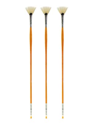 Grumbacher Bristlette Oil and Acrylic Brushes 2 fan [Pack of 3] (PK3-4721.2)