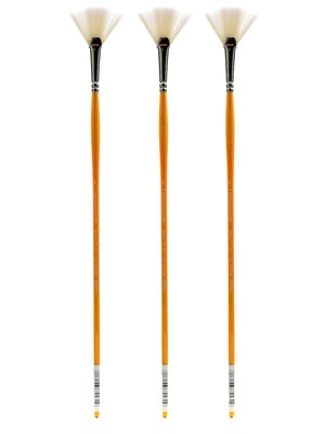Grumbacher Bristlette Oil and Acrylic Brushes 4 fan [Pack of 3] (PK3-4721.4)