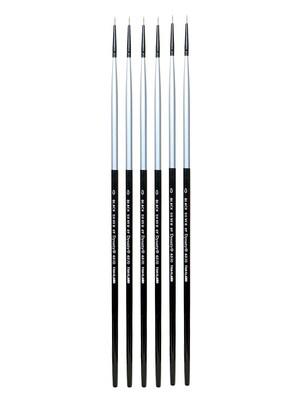 Dynasty Black Silver Round Long Handle 0, 6/Pack (PK6-32853)