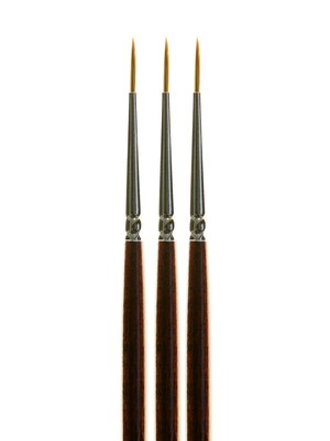 Princeton Series 7000 Long Handled Kolinsky Sable Brushes round size 2 [Pack of 3] (PK3-7000R2)