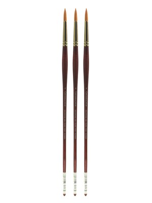 Grumbacher Goldenedge Oil and Acrylic Brushes, 4 Round, Pack of 3 (PK3-630R4G)