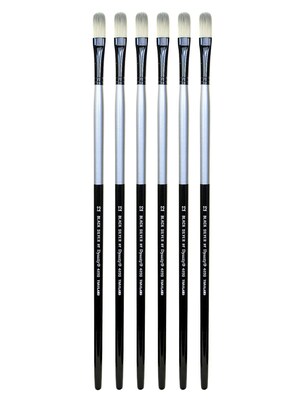 Dynasty Black Silver Filbert Long Handle 12, Pack of 6 (PK6-32863)