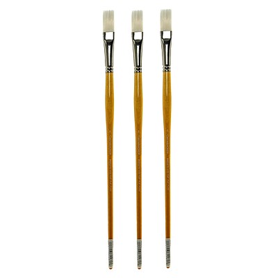 Grumbacher Bristlette Oil and Acrylic Brushes 8 flat [Pack of 3] (PK3-4720F.8)