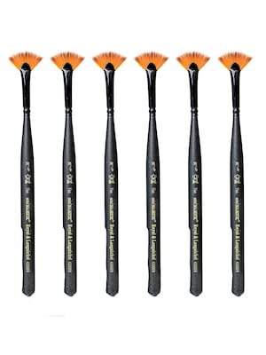 Royal and Langnickel Series 4200 Mini-Majestic Brushes 20/0 fan [Pack of 6] (PK6-R4200FB-20/0)