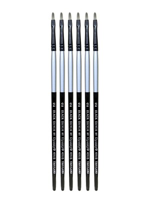 Dynasty Black Silver Oval Short Handle 2, 6/Pack (PK6-32770)