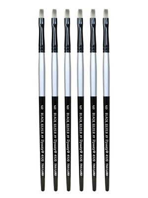 Dynasty Black Silver Bright Short Handle 6, Pack of 6 (PK6-32805)
