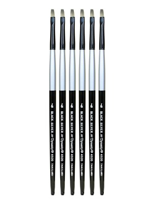 Dynasty Black Silver Bright Short Handle 4, 6/Pack (PK6-32804)