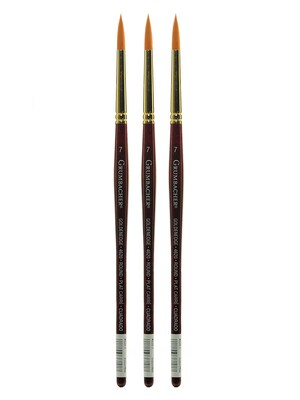 Grumbacher Goldenedge Watercolor Brushes, 7 Round, Pack of 3 (PK3-4620.7)
