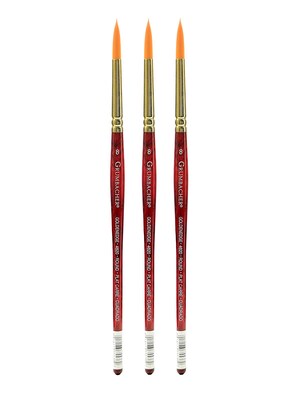 Grumbacher Goldenedge Watercolor Brushes 8 round [Pack of 3] (PK3-4620.8)
