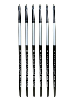 Dynasty Black Silver Shader Short Handle 2, 6/Pack (PK6-32780)