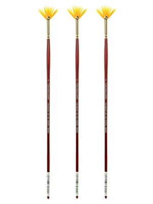 Grumbacher Goldenedge Oil and Acrylic Brushes 2 fan [Pack of 3] (PK3-630N2G)