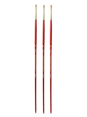Princeton Series 4000 Heritage Best Synthetic Sable Brushes size 4 long handle filbert [Pack of 3] (PK3-4000FB-4)
