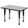 ECR4Kids Thermo-Fused Adjustable 36 x 24 Rectangle Laminate Activity Table Grey/Black (ELR-14206-GYBKBKCH)