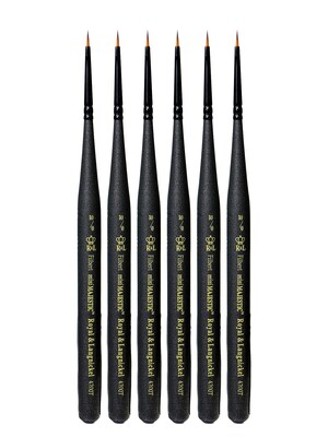 Royal and Langnickel Series 4200 Mini-Majestic Brushes 10/0 filbert [Pack of 6] (PK6-R4200T-10/0)
