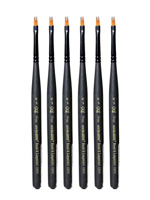 Royal and Langnickel Series 4200 Mini-Majestic Brushes, 10/0 Fan wisp, Pack of 6 (PK6-R4200FW-10/0)
