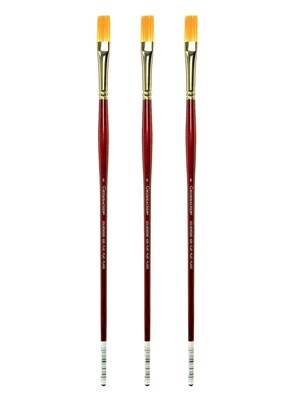 Grumbacher Goldenedge Oil and Acrylic Brushes 6 flat [Pack of 3] (PK3-630F6G)