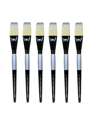Dynasty Black Silver Stroke Short Handle 1, 6/Pack (PK6-32802)