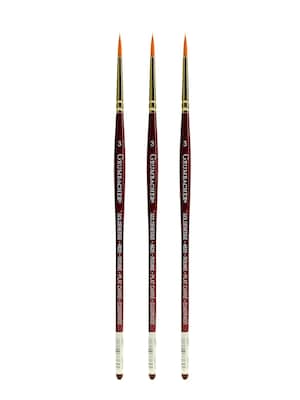 Grumbacher Goldenedge Watercolor Brushes, 3 Round, Pack of 3 (PK3-4620.3)