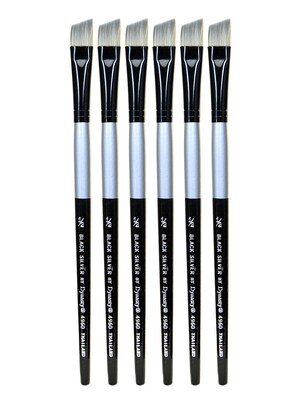 Dynasty Black Silver Angle Short Handle 1/2, 6/Pack (PK6-32823)
