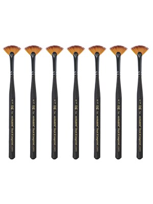 Royal and Langnickel Series 4200 Mini-Majestic Brushes 12/0 fan [Pack of 6] (PK6-R4200FB-12/0)