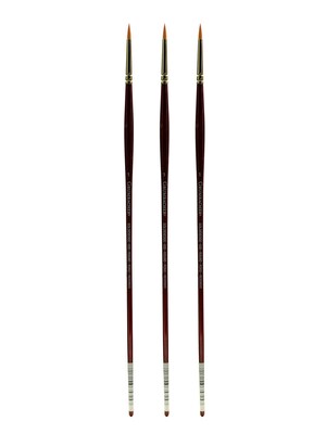 Grumbacher Goldenedge Oil and Acrylic Brushes, 1 Round, Pack of 3 (PK3-630R1G)