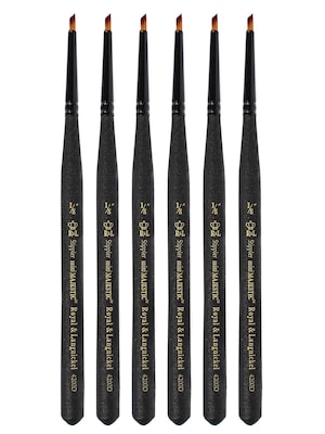 Royal and Langnickel Series 4200 Mini-Majestic Brushes, 1/8 in. stippler, Pack of 6 (PK6-R4200D-1/8)