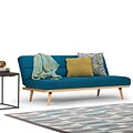 Simpli Home Spencer Linen Look Sofa Bed in Mediterranean Blue (AXCSOF-02-MBU)