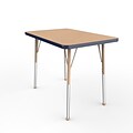 ECR4Kids T-Mold Adjustable Ball 36 x 24 Rectangle Laminate Activity Table Maple/Navy/Sand (ELR-14106-MNVSD-SB)