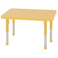 ECR4Kids Thermo-Fused Adjustable 36 x 24 Rectangle Laminate Activity Table Maple/Yellow (ELR-14206-MPYEYECH)