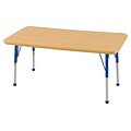 ECR4Kids Thermo-Fused Adjustable Ball 48 x 24 Rectangle Laminate Activity Table Maple/Maple/Blue (ELR-14207-MPMPBLSB)