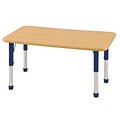 ECR4Kids Thermo-Fused Adjustable 48 x 24 Rectangle Laminate Activity Table Maple/Maple/Navy (ELR-14207-MPMPNVCH)