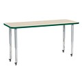 ECR4Kids T-Mold Adjustable Leg 60 x 24 Rectangle Laminate Activity Table Maple/Green/Silver (ELR-14108-MGNSV-SL)