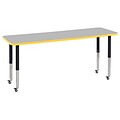 ECR4Kids T-Mold Adjustable Leg 72 x 24 Rectangle Laminate Activity Table Grey/Yellow/Black (ELR-14109-GYEBK-SL)