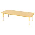 ECR4Kids Thermo-Fused Adjustable 72 x 24 Rectangle Laminate Activity Table Maple/Yellow (ELR-14209-MPYEYECH)
