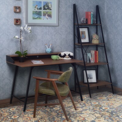 Niche Soho 4 Shelf 72"H Ladder Bookcase, Urban Walnut (NSBC7224UW)